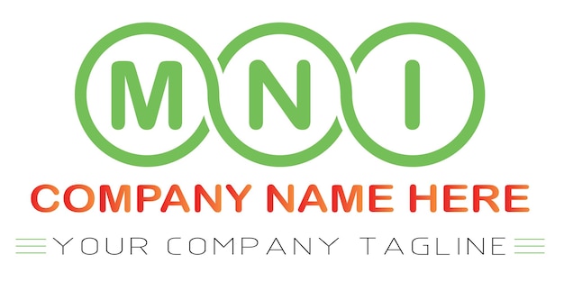 Vector mni letter logo design