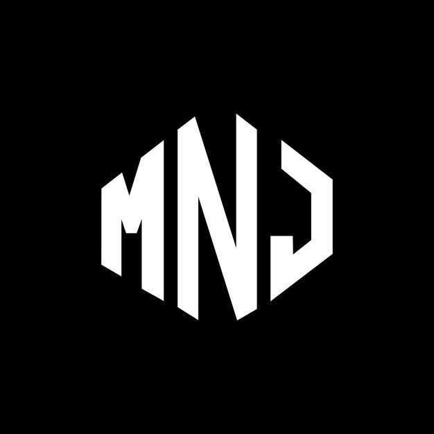 MNJ letter logo design with polygon shape MNJ polygon and cube shape logo design MNJ hexagon vector logo template white and black colors MNJ monogram business and real estate logo