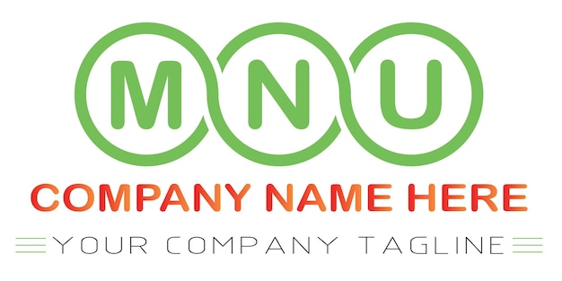 Vector mnu letter logo design