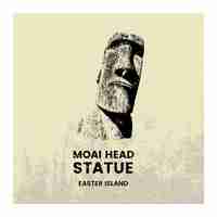 Vector moai head statue