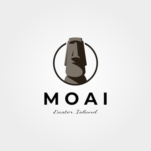 Moai Paaseiland embleemontwerp vintage symbool afbeelding