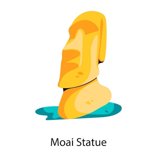 Moai statue premium flat icon