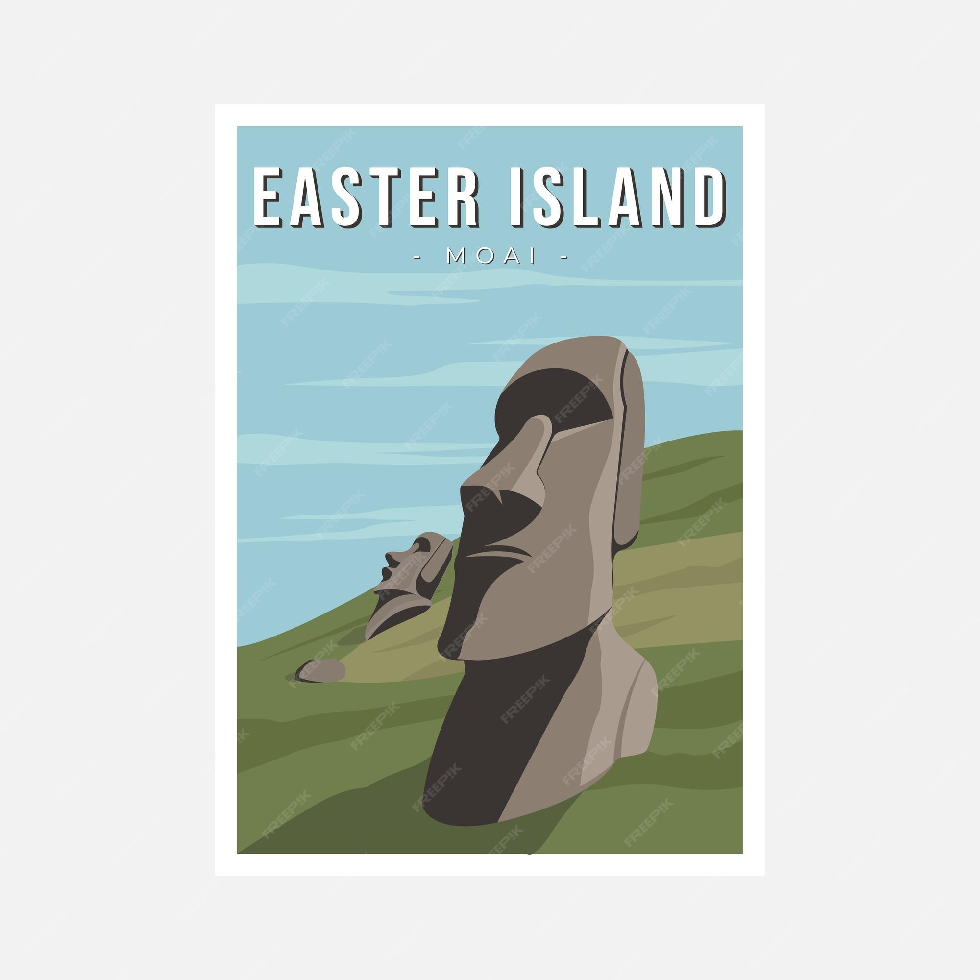 Easter Island Moais icons for free download, Freepik