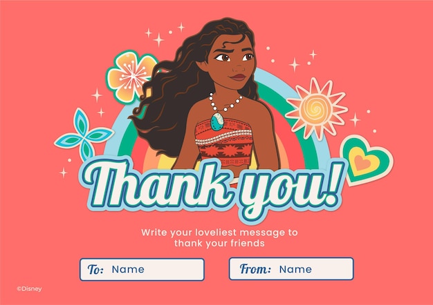 Vector moana thank you card