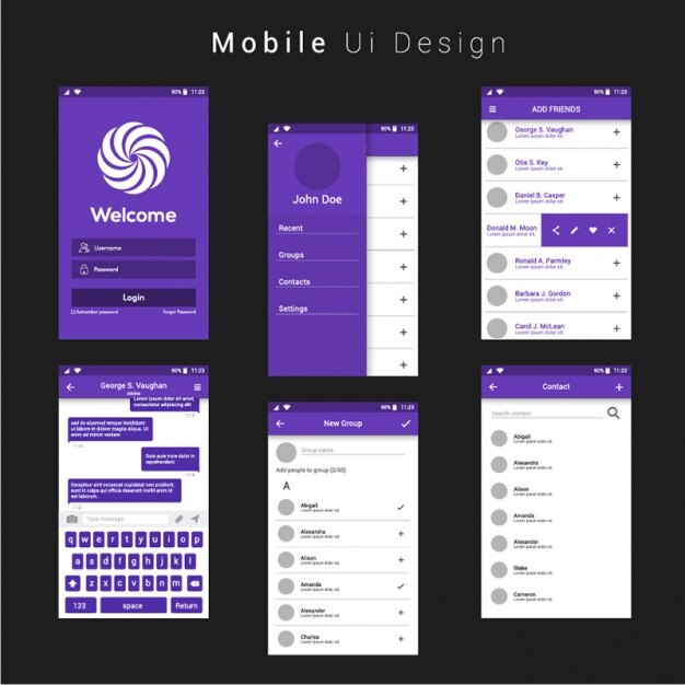 Vector mobiele app ontwerp