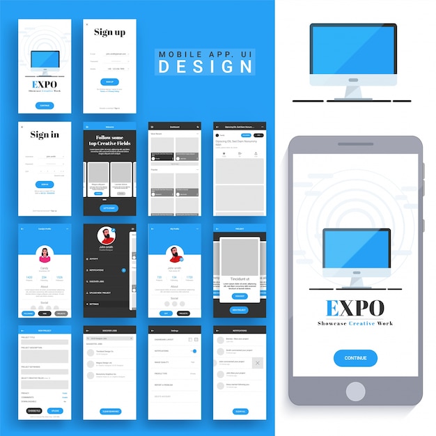 Vector mobiele app ontwerp