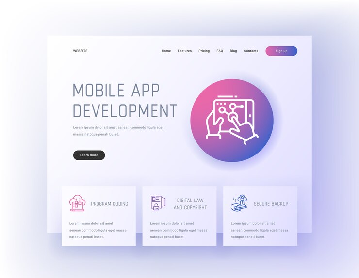 Vector mobiele app-ontwikkeling