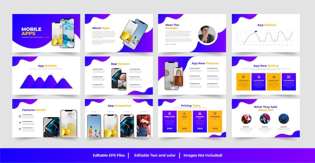 Mobiele app powerpoint-presentatiesjabloon