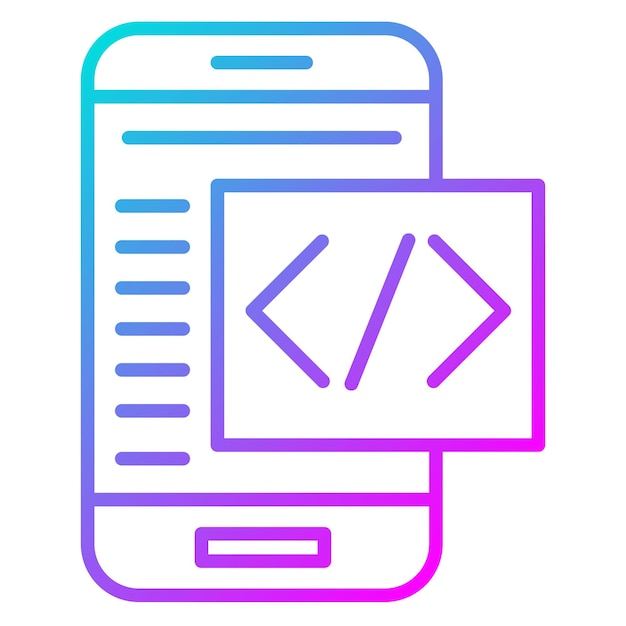Mobiele codering vector icoon Kan worden gebruikt voor codering en ontwikkeling iconset