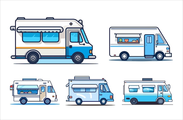 mobiele foodtruck met plat ontwerp