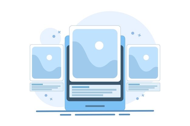 mobiele fotografie app concept vector illustratie of online gemeenschapsdienst beeld delen