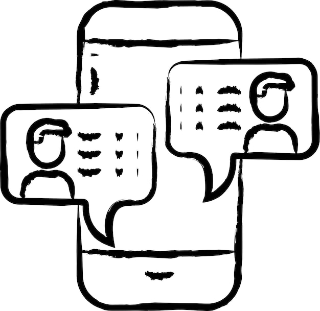 Mobiele met de hand getekende vectorillustratie