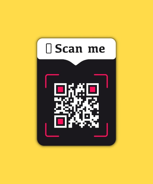 Mobiele smartphone qr-code knop applicatie met scan me teken icoon. scan qr-code voor betaling. vector illustratie