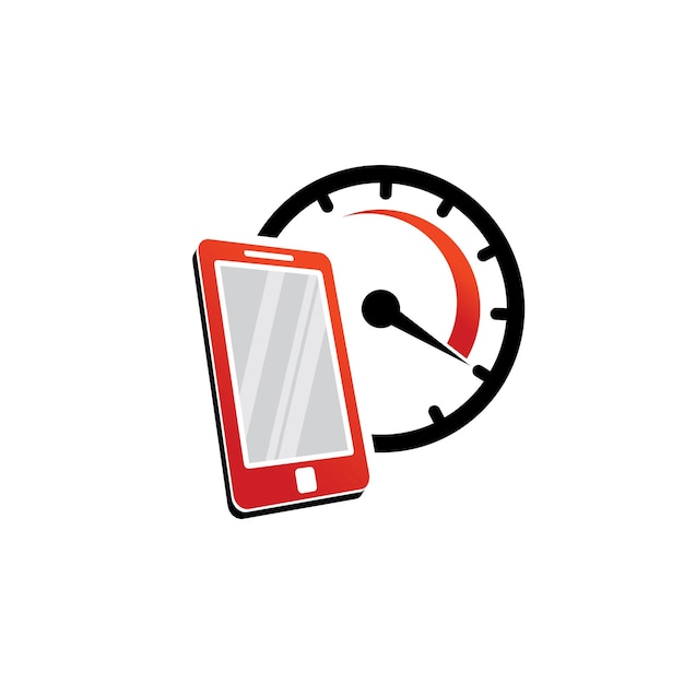 Mobiele snelheidsmeter Logo sjabloonontwerp