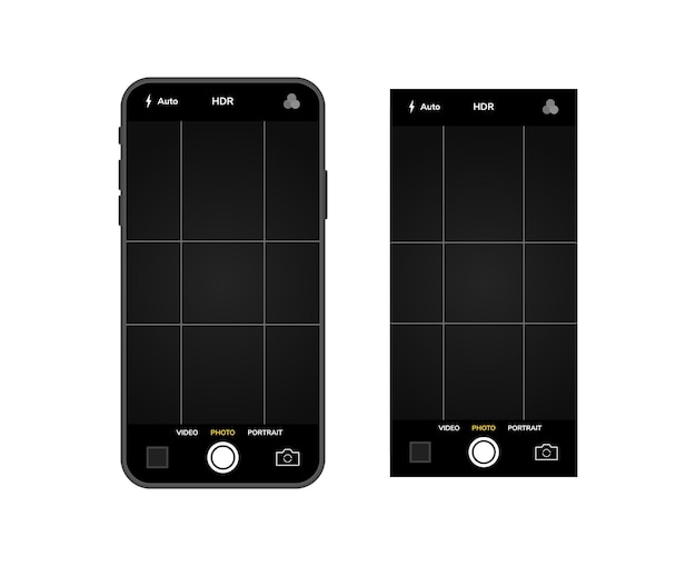 Mobiele telefoon met camera-interface Mobiele app-applicatie Foto- en videoscherm Vector illustratie grafisch ontwerp