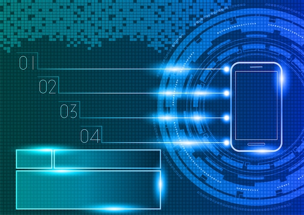 Mobiele telefoon met digitaal technologieconcept