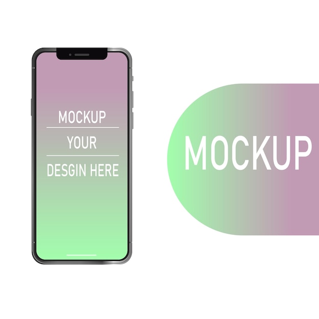 Vector mobiele telefoon mockup ontwerpsjabloon. nieuwe smartphone mock-up