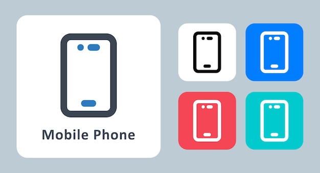 Mobiele telefoon pictogram vector illustratie lijn overzicht pictogrammen