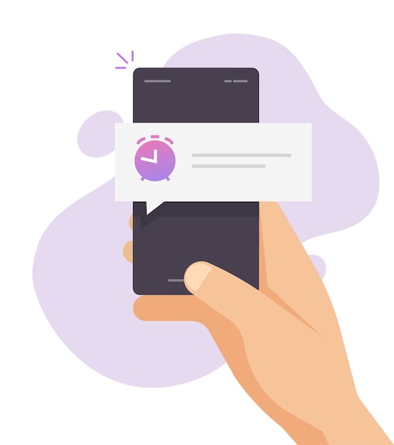 スマートフォンの携帯電話で目覚めるモバイル目覚まし時計リマインダータイマーメッセージ通知