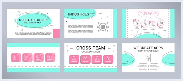 モバイル アプリの設計と開発のプレゼンテーション テンプレート セット