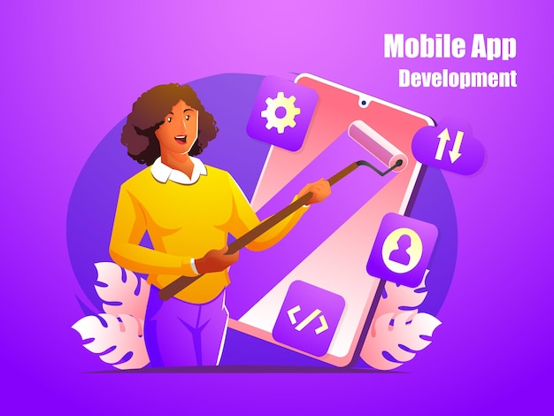 mobile app development concept illustration