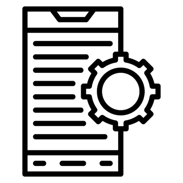 Векторное изображение значка разработки мобильных приложений может использоваться для профессиональных услуг