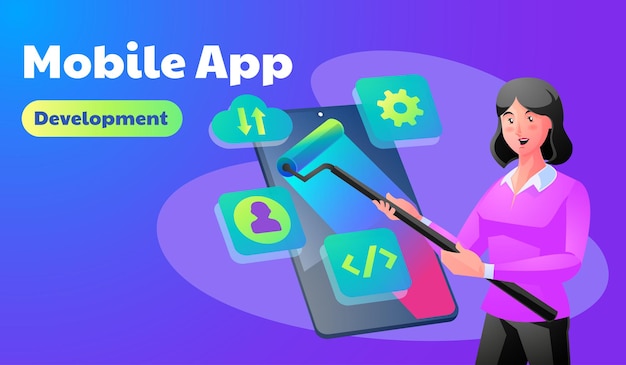 Mobile app development illustration