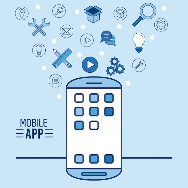 Mobile app development illustration