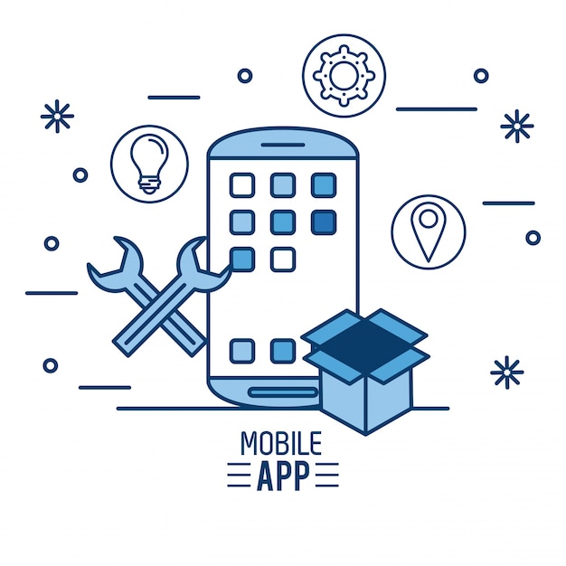 Mobile app development illustration