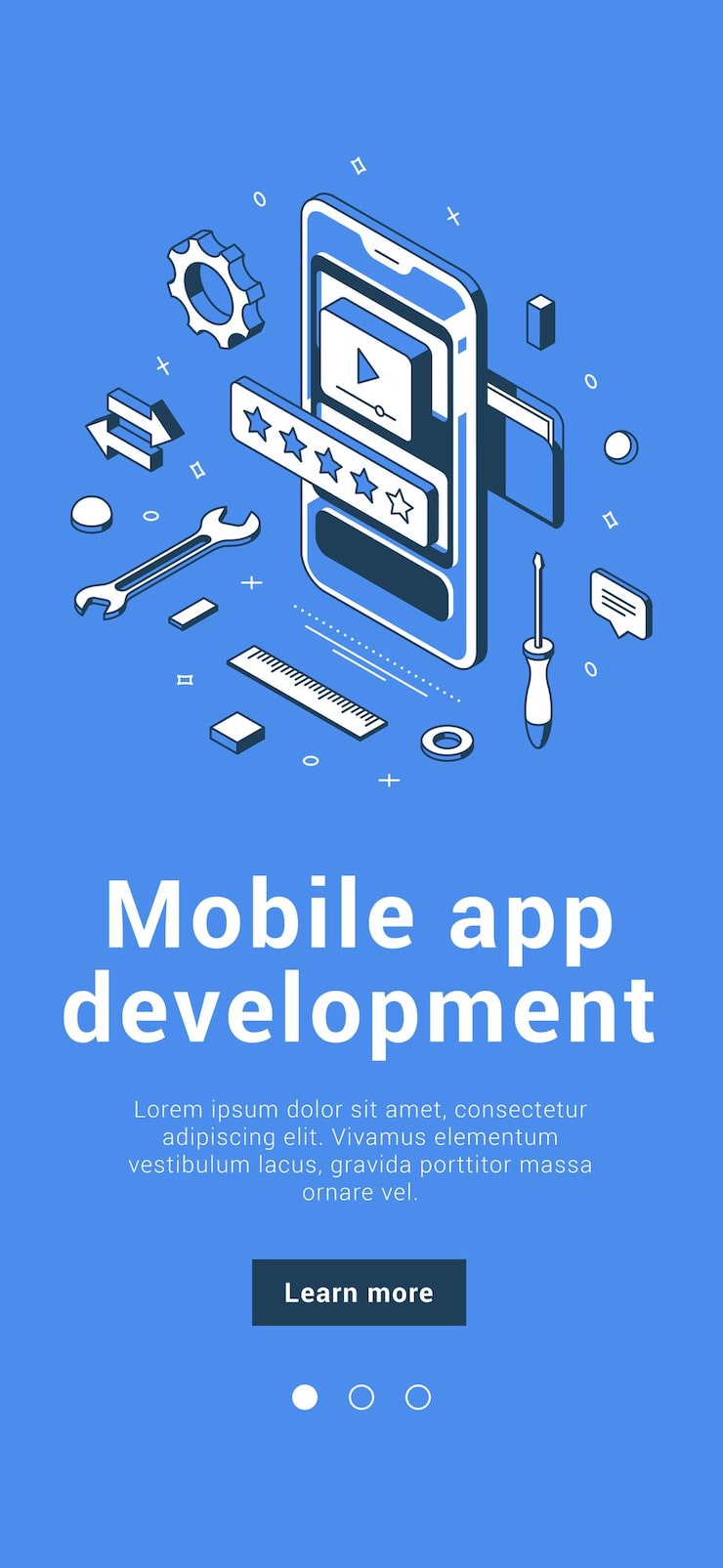 Vector 모바일 앱 개발 소프트웨어 사용자 인터페이스 혁신 프로그래밍 디자인 배너 아이소메트릭 벡터 일러스트 레이 션. 스마트폰 애플리케이션 정보 코딩 디지털 기술 자동화 서비스