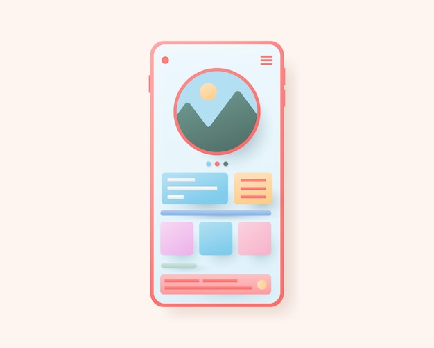 Mobile app development and web design concept application interface illustration