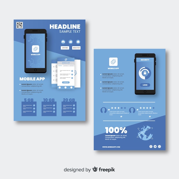 Mobile app flyer template