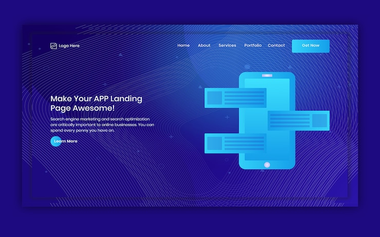 Vector mobile app header style design