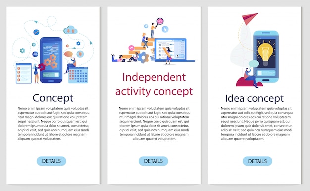 Mobile App Independent Development Banner template Set