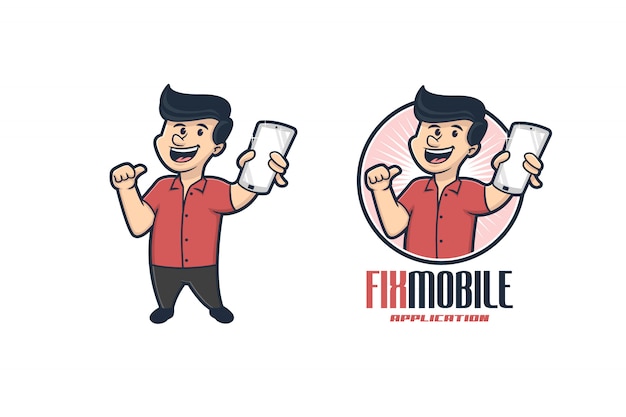 Mobile app mascot logo