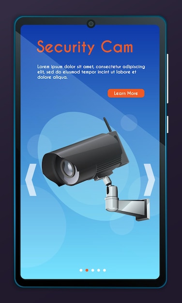 Mobile app page, screen set. security monitoring concept for website