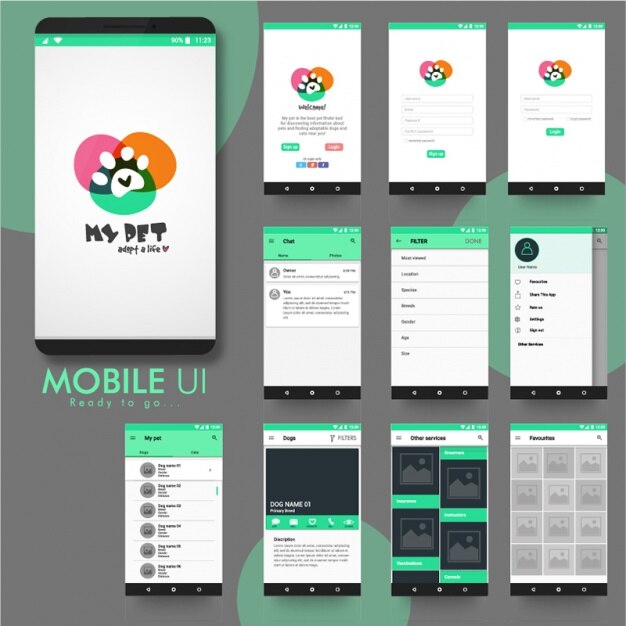 Vector mobile app for pets