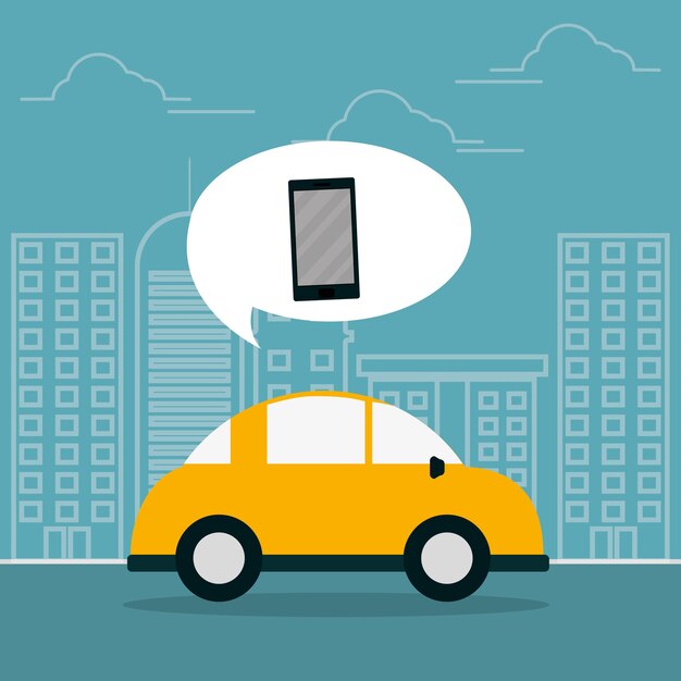 Mobile app taxi service from smartphone