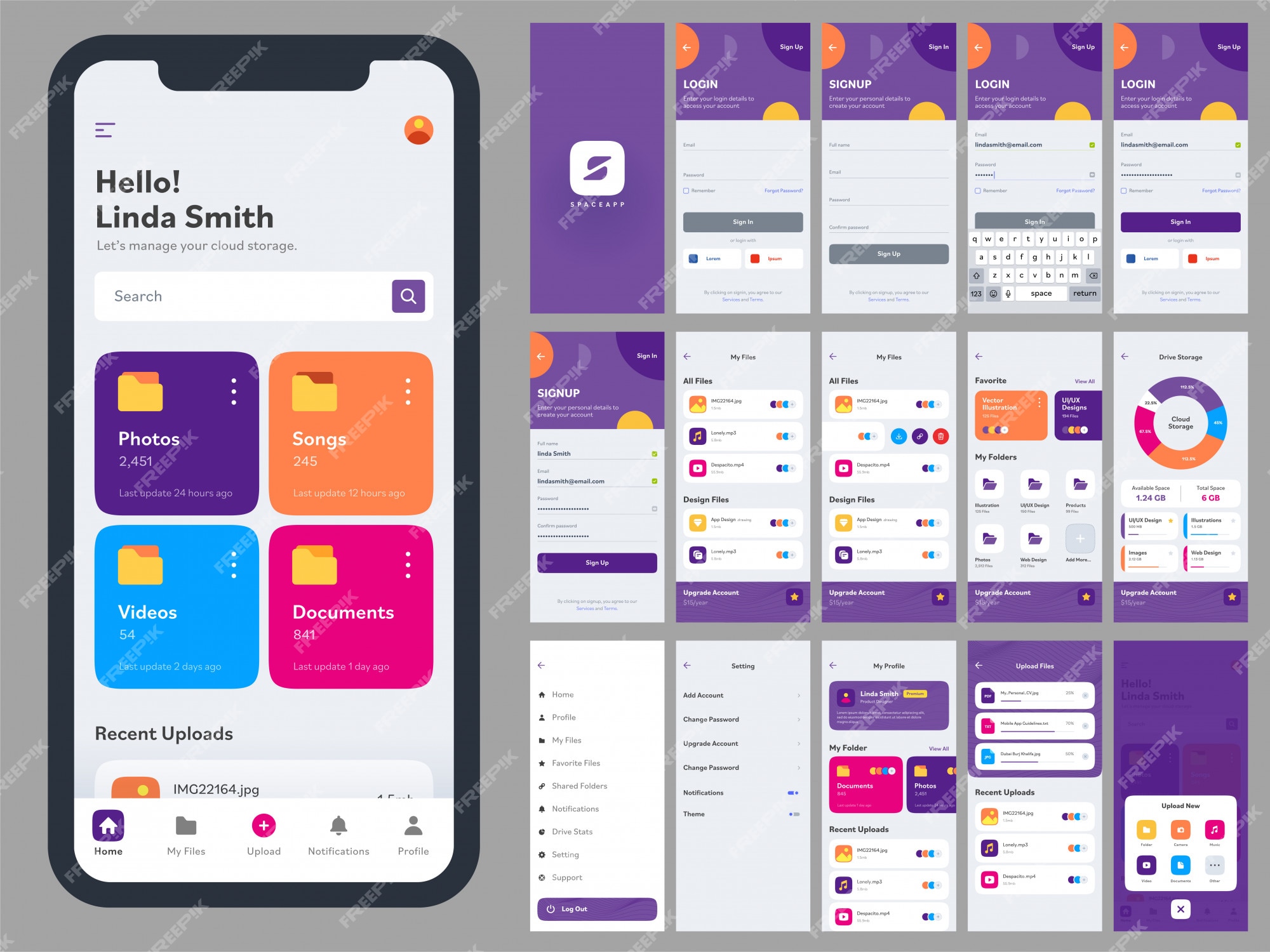 Premium Vector Mobile App Ui Kit With Different Gui Layout Including