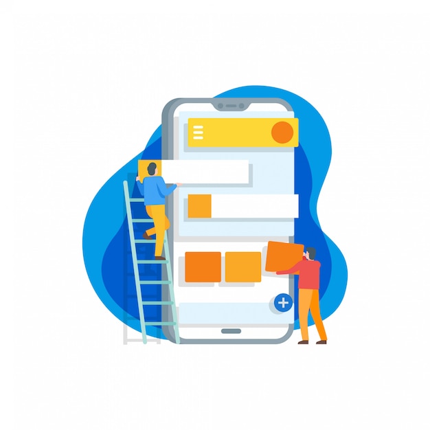 Mobile Application Development Flat Illustration