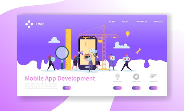 Vector mobile application development landing page