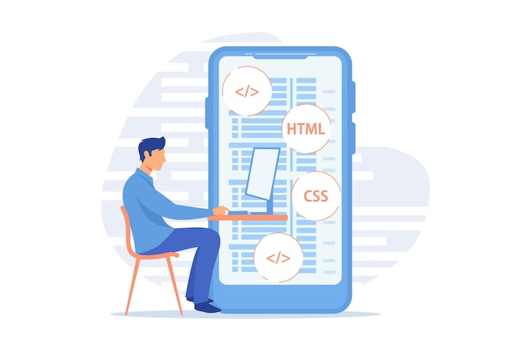 Vector mobile application development programming languages css html it ui developing website coding