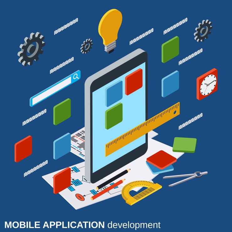 Vector mobile application development vector concept