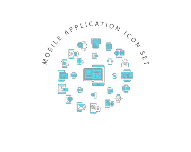 Mobile application icon set design