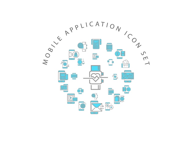 Mobile application icon set design