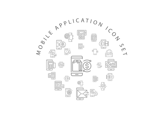 Mobile application icon set design