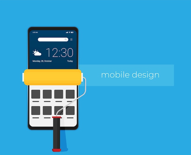 Mobile Application Interface flat vector
