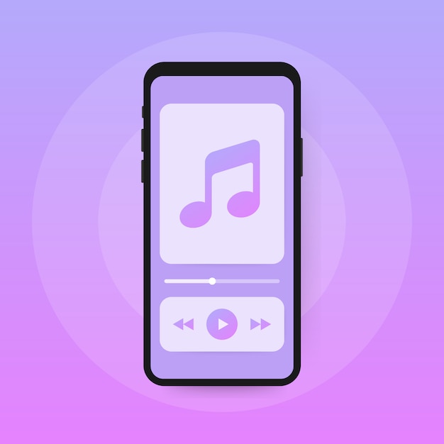 Mobile application interface. music player. music app. vector illustration