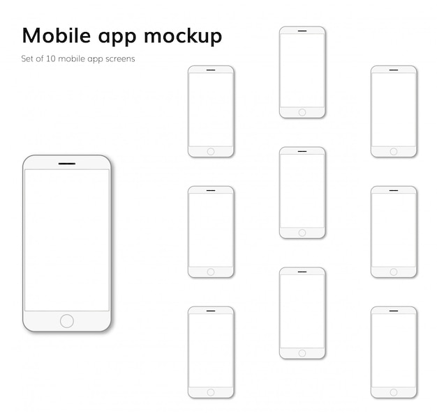 Vector mobile application screens mockup