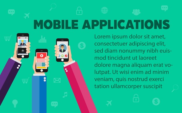 Vector mobile applications concept